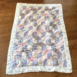 Super Sweet Vintage Baby Quilt with Flannel Binding and Back.